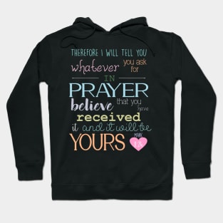 prayer & faith Bible Verse soft pastel colors typography Hoodie